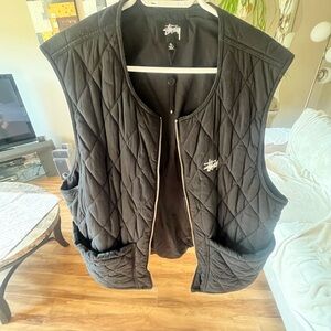 Stussy Women's Black Quilted Vest